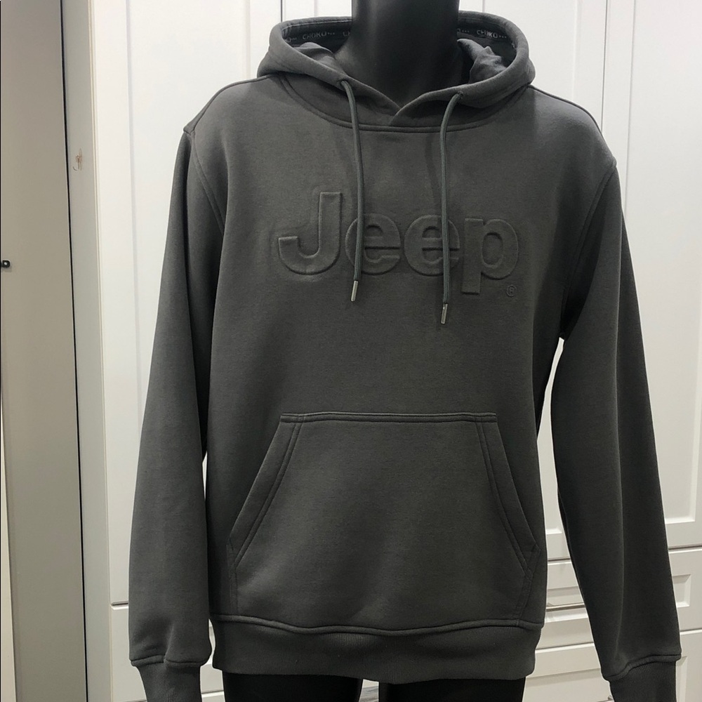 Jeep Charcoal Embossed Logo Pullover Hoodie
